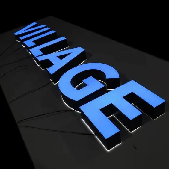 Store Outdoor Business sign Custom Led Sign Backlit Stainless Steel 3D Letter Sign Storefront Illuminated Advertising Letters
