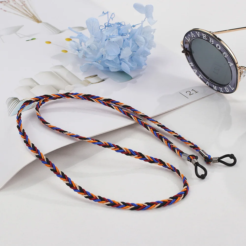 Retro Glasses String Holder Chain Leather Eyeglass Lanyards Straps Cords for Men Handmade Braided Chains Around Neck Cord Strap