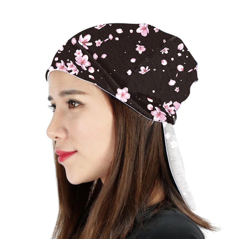 Multifunctional Peach Blossom Printed Bandana Outdoors Head Tube Seamless Face Bandana Neck Gaiter