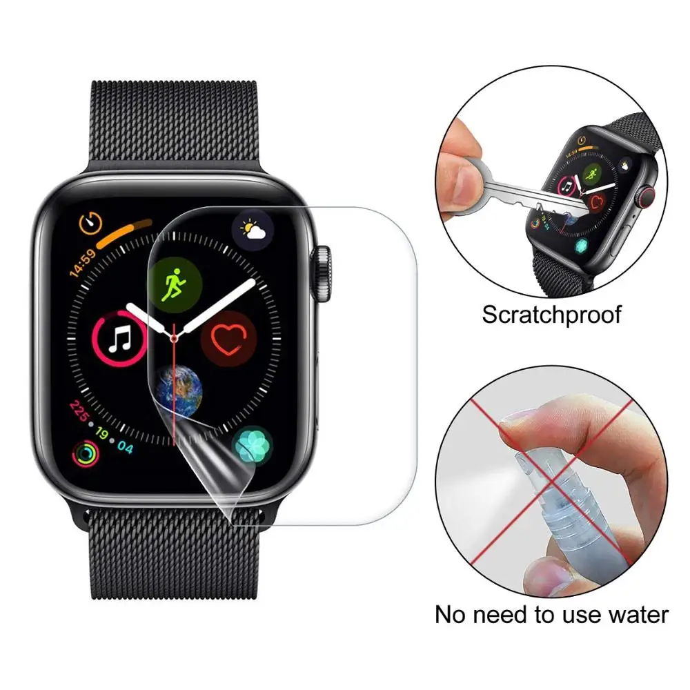  Гидрогелевая пленка для Apple Watch 5 44 мм 40 мягкое полноэкранное защитное стекло закаленная iwatch 42 38 apple watch 3