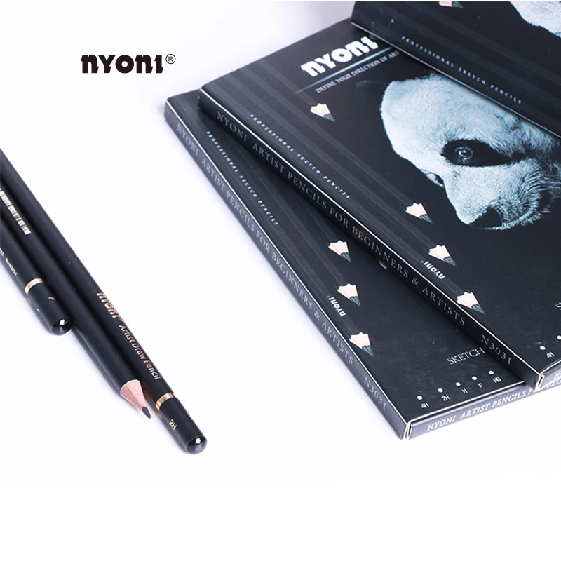  Карандаш для рисования NYONI N3031 4H 2H F HB B 2B профессиональный набор карандашей 4B 6B 8B 10B 12B деревянный цветной карандаш