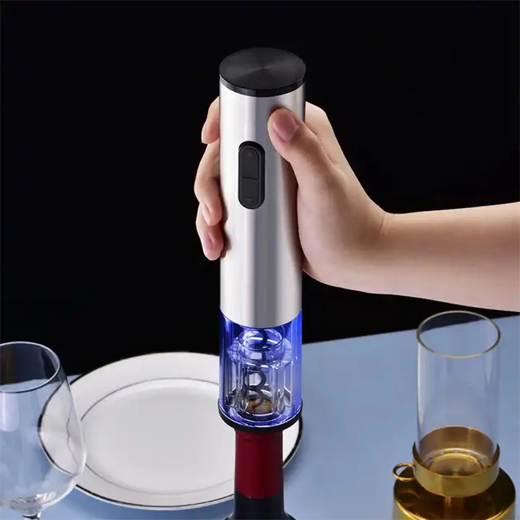 Portable And Versatile Automatic Electric Wine Bottle Corkscrew Opener Dry Battery Stainless Steel Electric Wine Opener