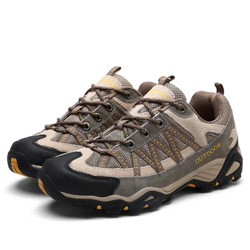 Autumn And Winter Leather Outdoor Breathable Non-slip Hiking Shoes Low-top Hiking Shoes