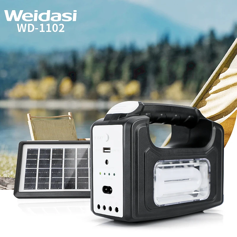 Weidasi usb выход портативный аварийный Солнечный комплект для домашнего освещения свет с солнечной панелью Зарядка оптовой продажи