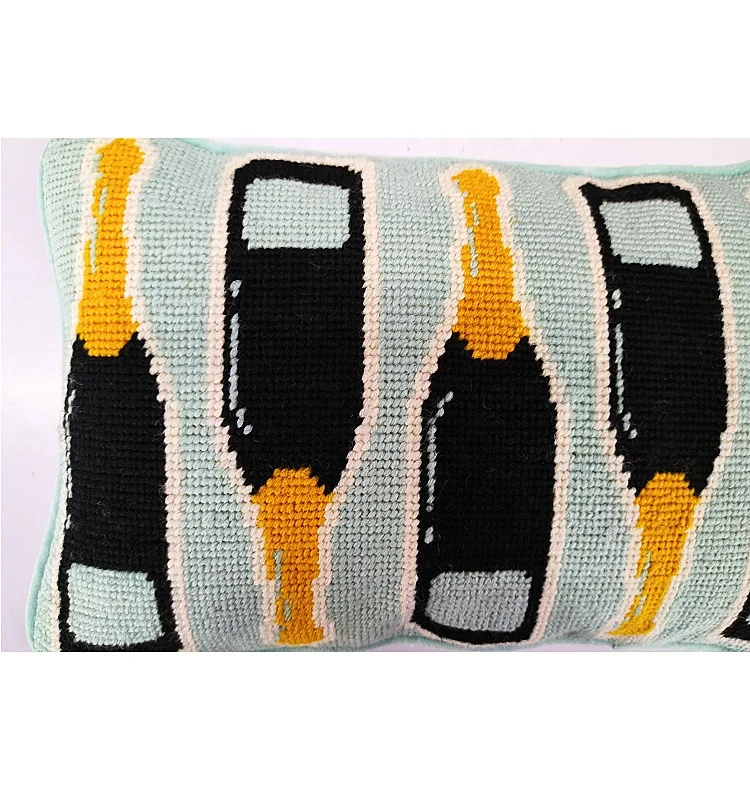 New Fashionable Stylish Wine Bottle Alabama Needlepoint Wool Pillows Cover Embroidery Wholesale Alibaba
