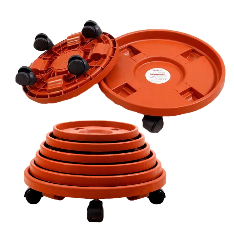 High quality Security Flower Pot Trays Rack  Movable Plant Flower Pot Holder with Universal Wheels