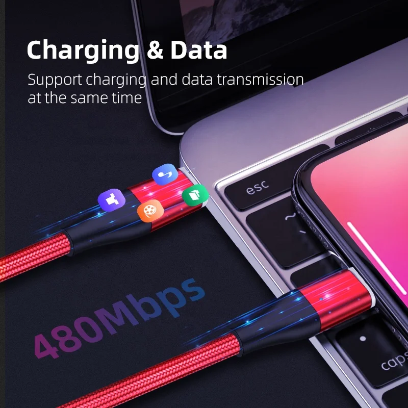  PD 60W быстрая зарядка USB-C Type C к зарядный кабель для Huawei Магнитный передачи