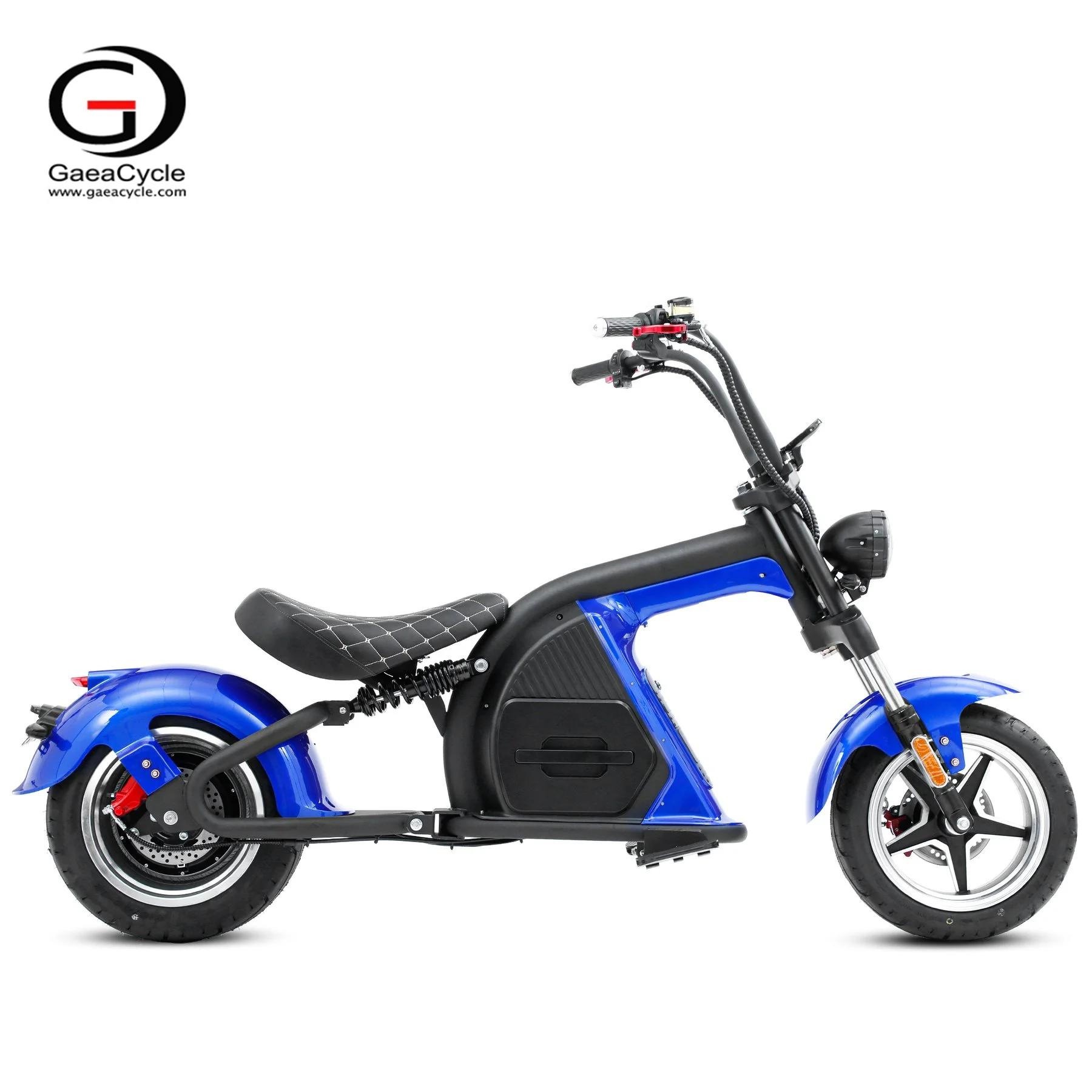 EEC Approved Street Legal Gaea M8 Citycoco 2000W Chopper Full Suspension Electric Motorcycle Scooter