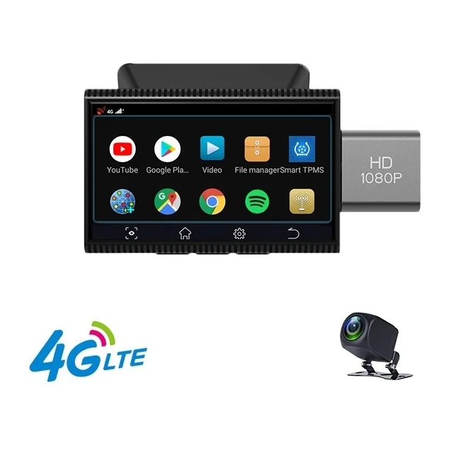 3 inch touch screen dual camera  video recorder internet Android 8.1 system FHD 1080p mini 4g dash cam