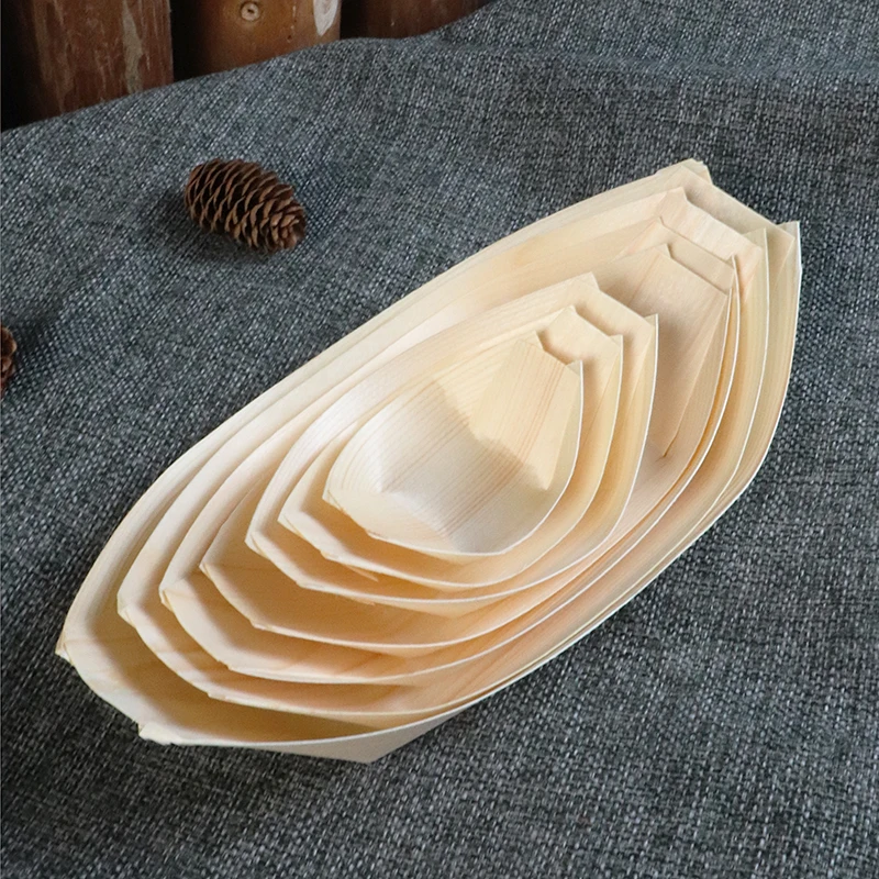 Estick Large Disposable Japanese Restaurant Equipment Boat Cardboard For Traditional Paper Boat Plate For Sushi 0