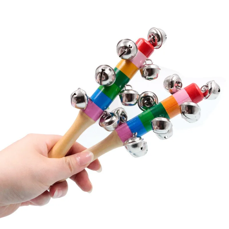 Jingle High Quality Kids Toy Orff Percussion Musical Educational Instrument Bells Sleigh Hand Bell Baby Mini Opp Bag Unisex 6pcs