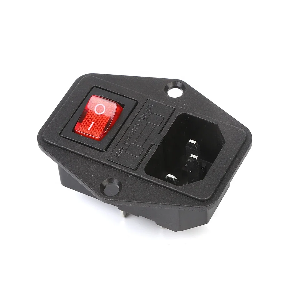 AC Socket 3 inside pin 10A 250V Fuse Holder Screw magnetic screw holder