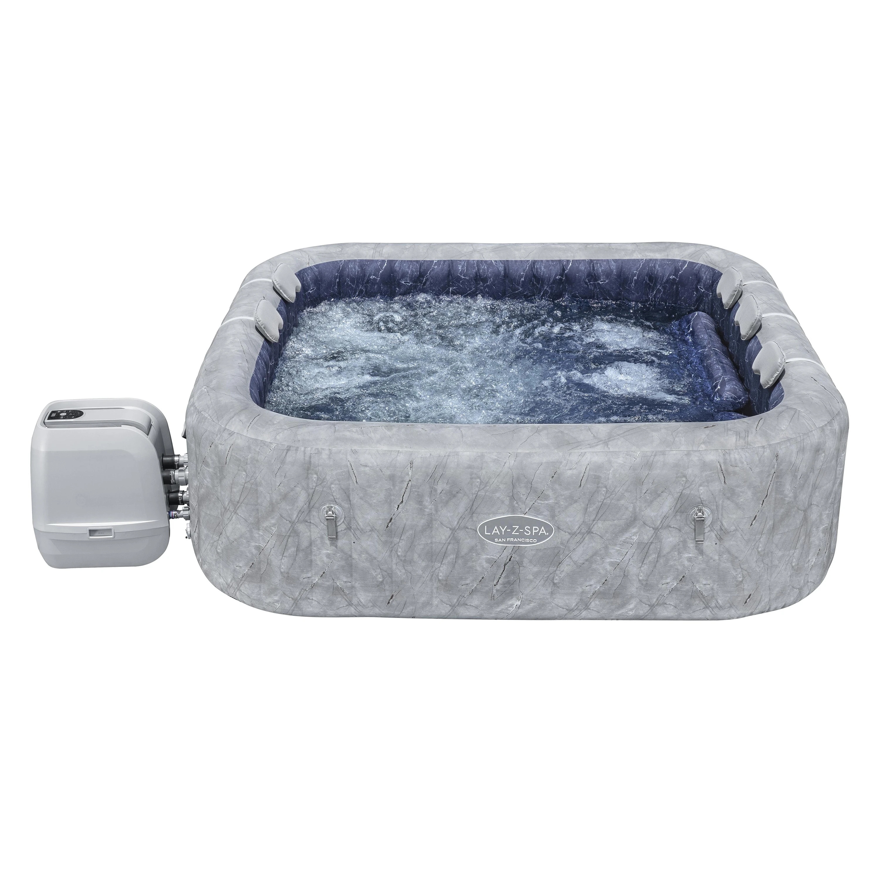 2025 NEW ARRIVAL Bestway 6001Q OUTDOOR 230x71cm 4-6 square gray marble San Francisco Energy Saving Spray Inflatable jacuzzi SPA