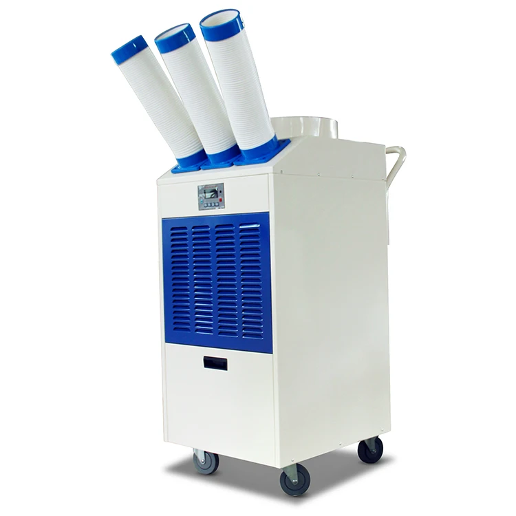 3 tubes portable spot reverse air conditioners with universal wheels and certified by CE GS ROHS