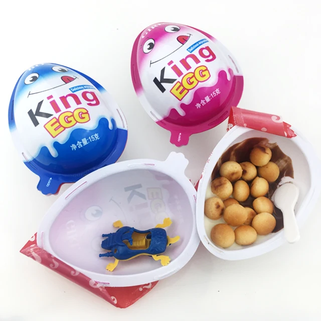 Factory wholesale hot selling candy New 2024 Kids Color Surprise Egg toys Fun sweet chocolate and cookies