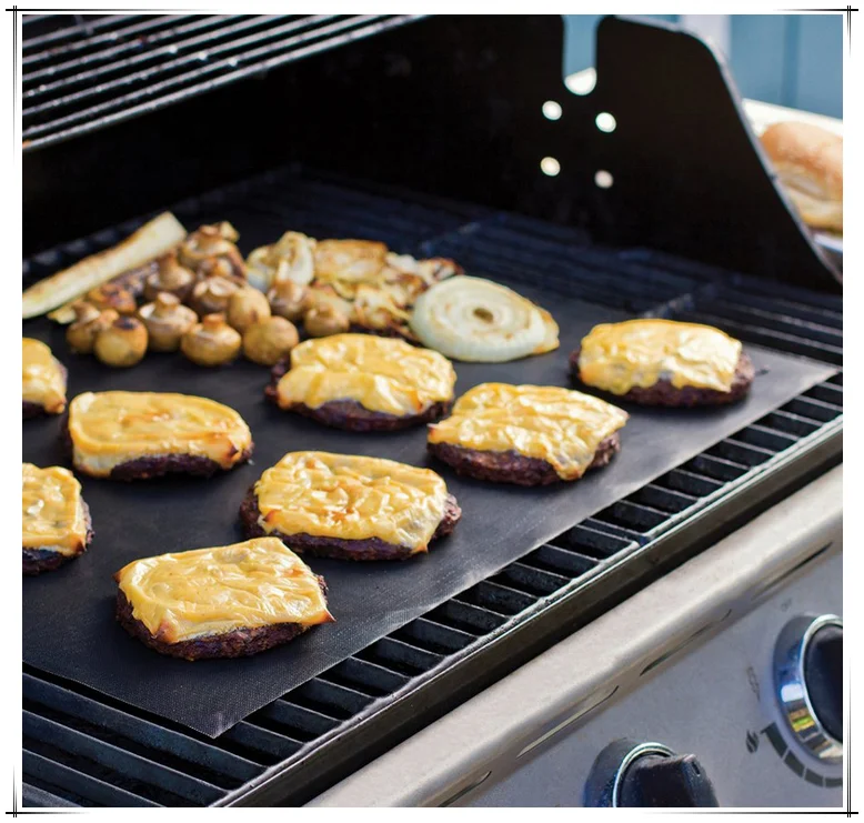 High temperature ptfe coated nonstick fireproof charcoal bbq grill mat