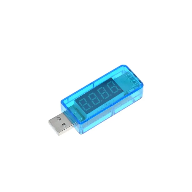 Digital USB Mobile Power charging current voltage Tester Meter Mini USB voltmeter ammeter Straight blue