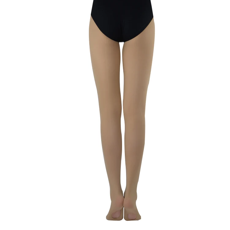  In-stock ready to ship RTS sheer nylon convertible light suntan ballet dance tights stockings with gusset