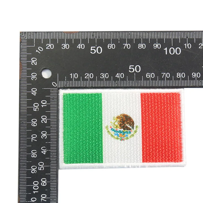 Custom Iron On Patch Hats Logo Embroidery Mexico Flag Patches For Clothing