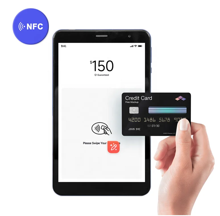 POS планшет nfc передний портативный pos android смарт-экраны терминал 8 дюймов сенсорный все в одном