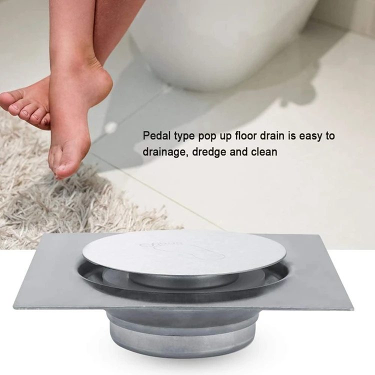 HF 6 Inches Stainless Steel Anti Odor Cockroac ss Floor Trap Drain Pop-up Shower Drain