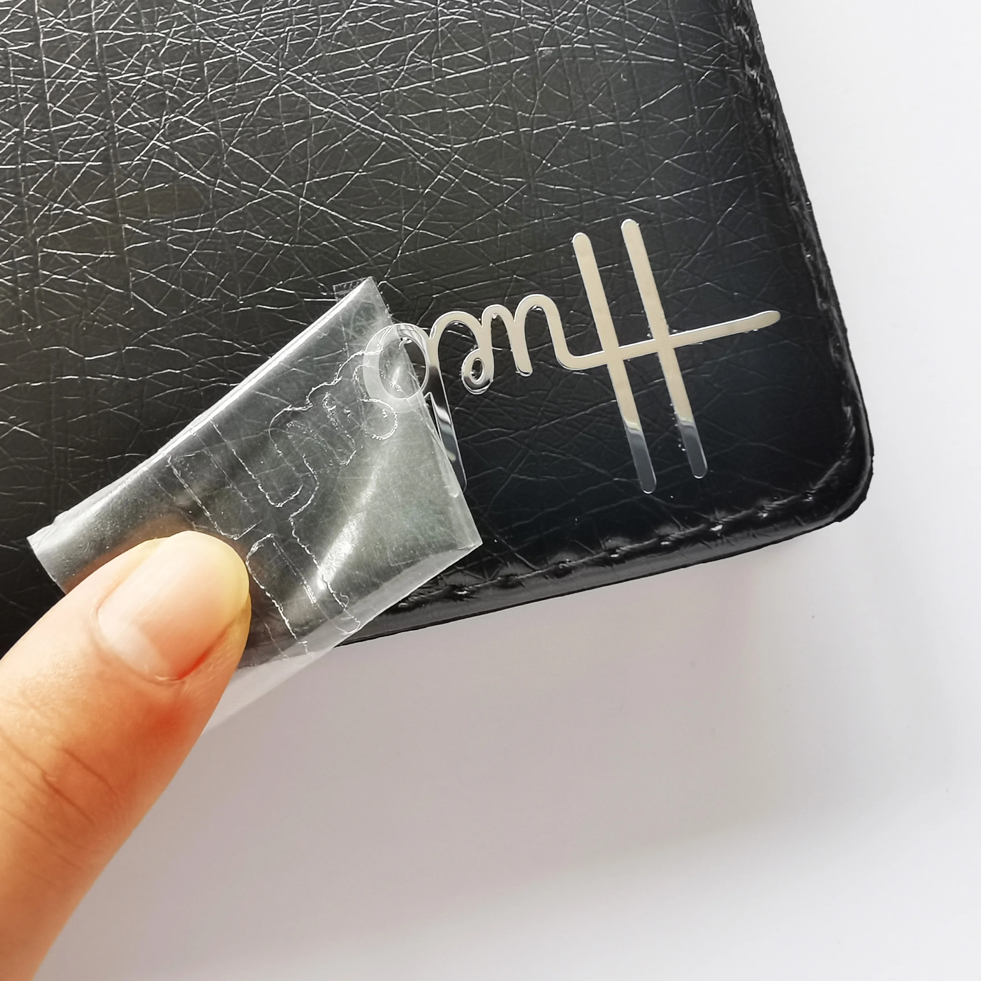 Customizable nickel logo wine metal label vinyl sheets custom made stickers metallic sticker factory price