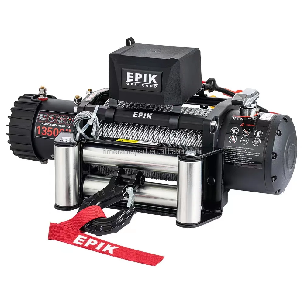 Oem Odm 4x4 Overland Truck Suv Winches Car Pulling Cart 13500Lbs Durable  3-Stage Planetary Steel Rope Wireless Remote Control