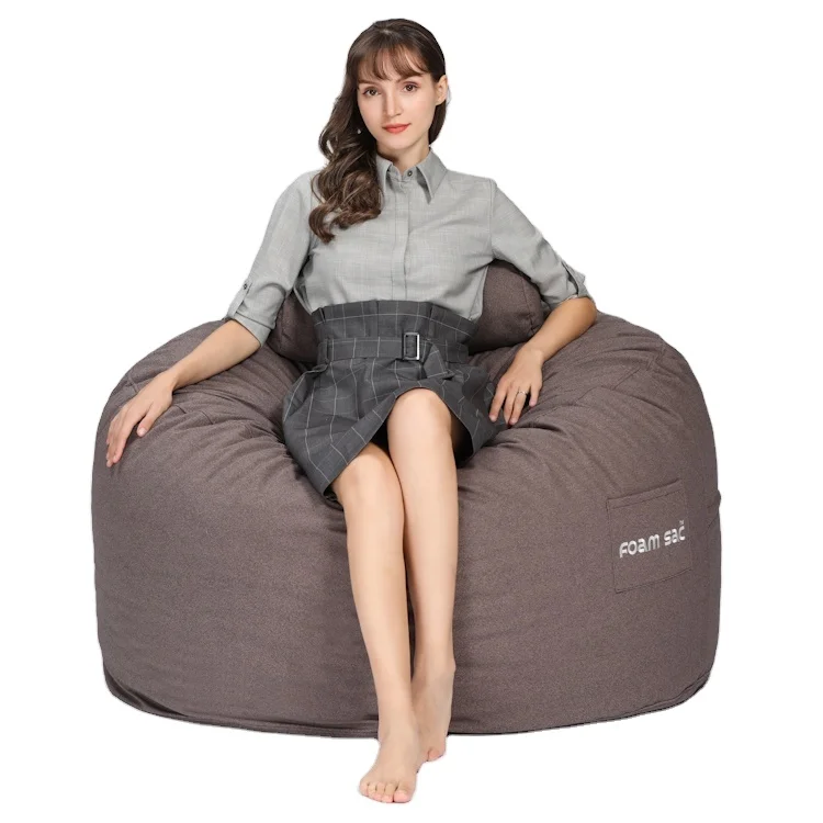 FOAM SAC Woolen fabric compression packing modern design relax bean bag with beans inside sun lounger