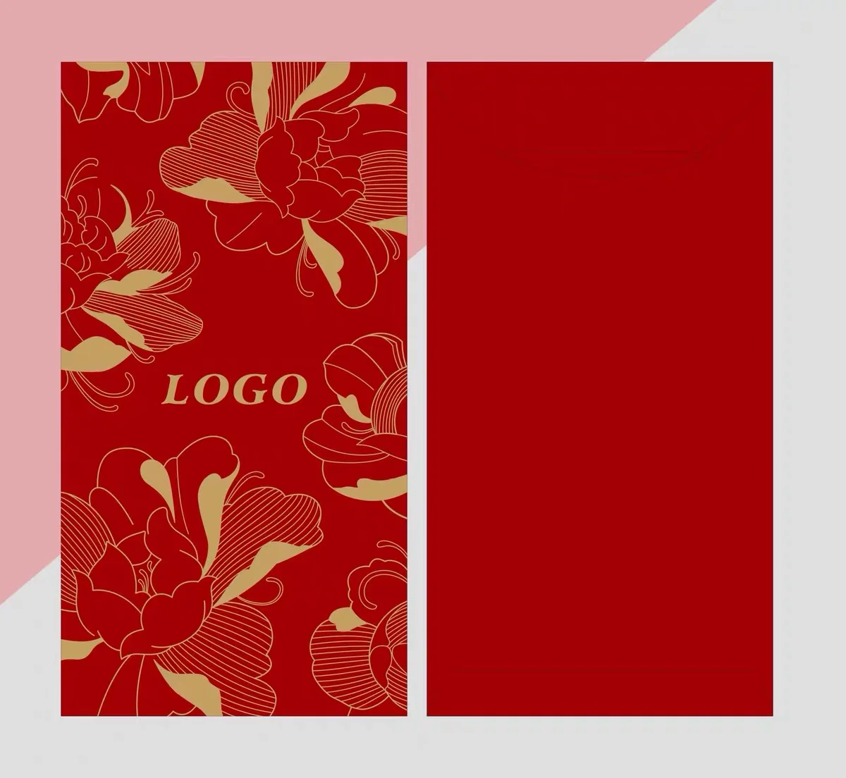 Envelope with button and string closure Custom Envelope chinese new year red pocket