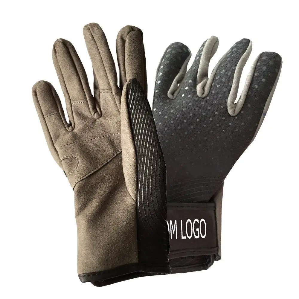 Custom cut protection outdoor sports safety gloves 2mm neoprene fishing cut resistant diving gloves adjustable