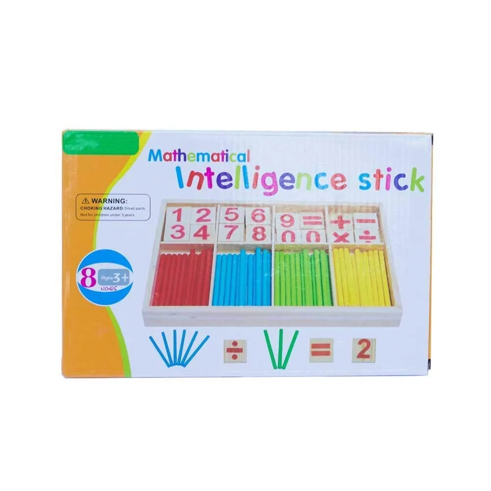 Counting Stick Calculation Math Educational Toy, Wooden Number Cards and Counting Rods Box