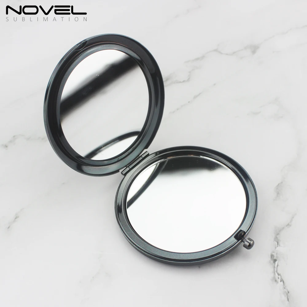Personalized Custom Blank Pocket Round Metal Makeup Hand Mirror