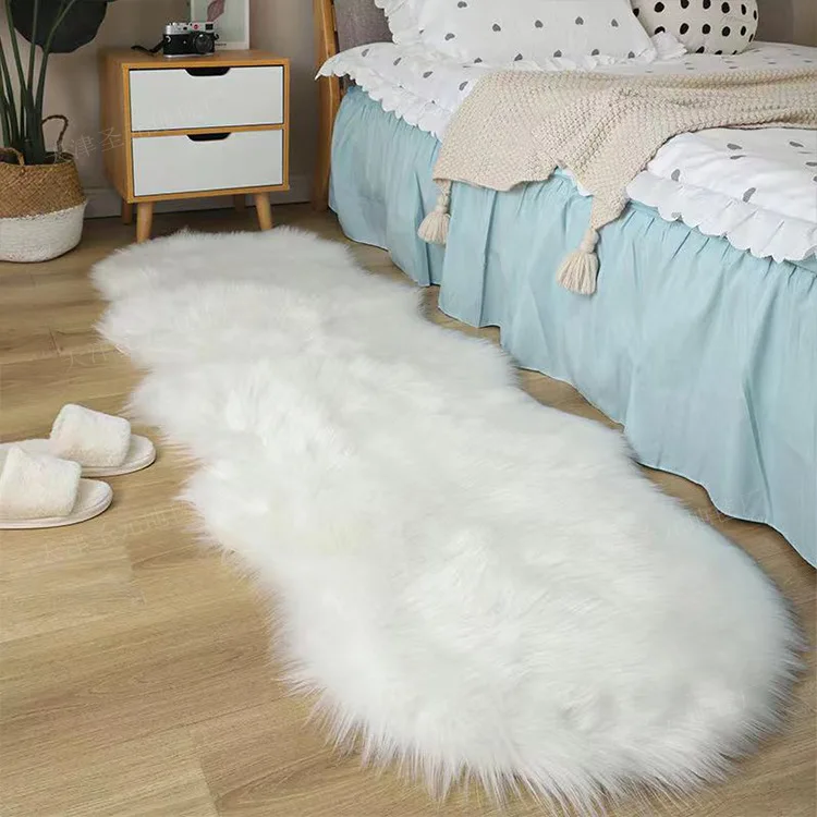 Elegant Modern Luxury Sheepskin Floor Carpet  Living Room Bedside Furry Mat