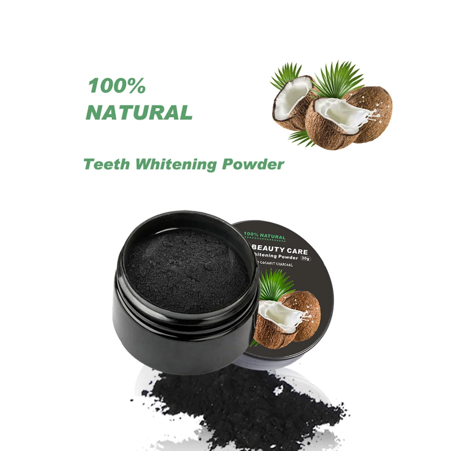 Wholesale Private Label 30g Natural Coconut Activated Charcoal Professional Teeth Whitening  Powder Toothpaste