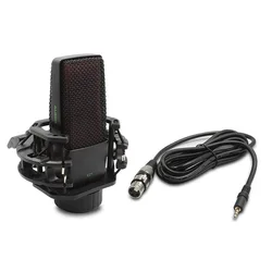Professional Studio Recording Condenser Microphone with Cardioid Large Diaphragm Shock Mount for Broadcasting Live Stream Online