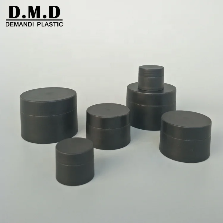 Custom logo 3ml 5 gr 10 ml 15 gr 30gram 50 grams 80grams plastic PP matted black cream jars