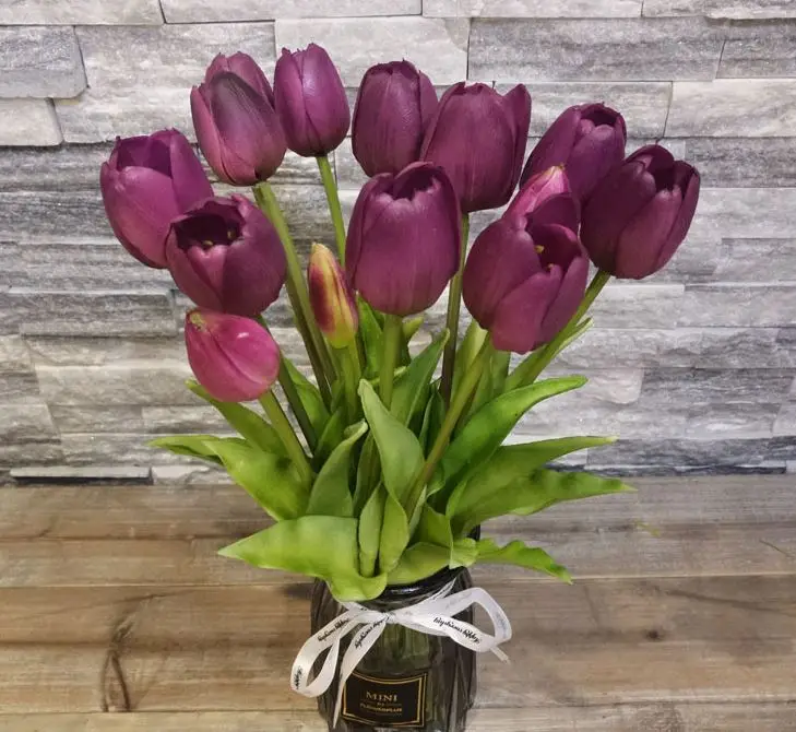 High quality  flower artificial PU tulip flower real touch latex flower