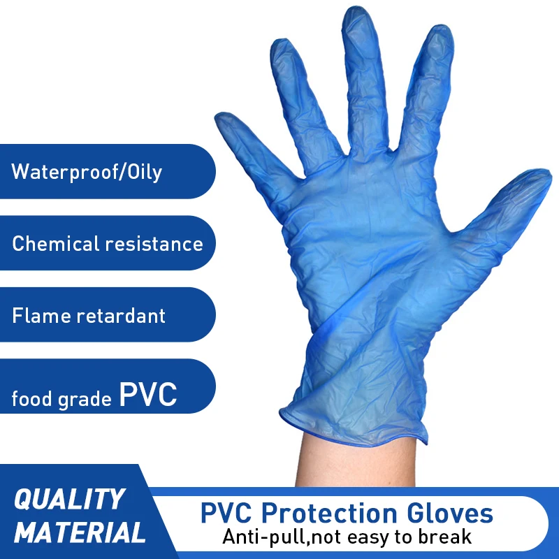Wholesale Food Grade Safe Vinyl Gloves AQL1.5 Kitchen Clear Medical Grade Powder Free Vinyl Gloves Transparent Disposable Gloves