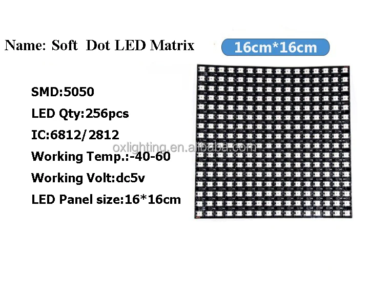 8x8 Rgb Led Matrix 16x16 64x64 Smd 16 By 32 Pixels Programmable RGBIC IC Smart Ws2812b Dc5v Flexible Led Dot Matrix Led Panel