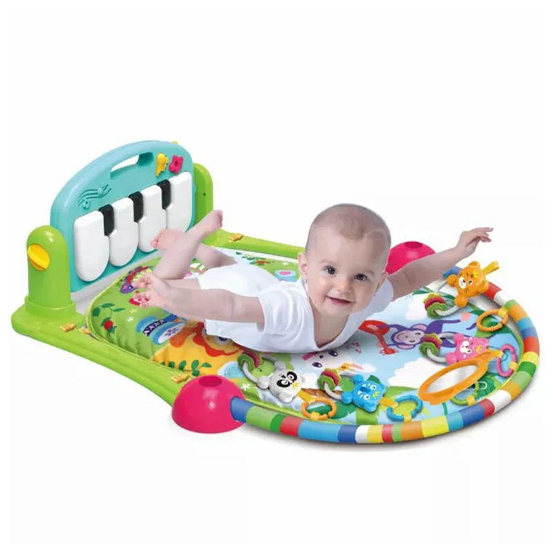 Huanger Piano Fitness Rack Early Educational Multifunction Kid Musical Baby Activity Piano Play Gym Piano Fitness Rack Mat