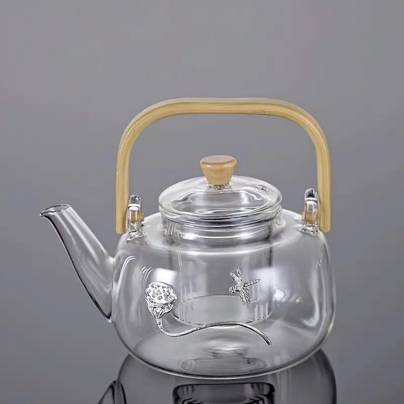 900ml Borosilicate Glass Teapot With Glass Lid Large/Big Tea Jug Glass filter