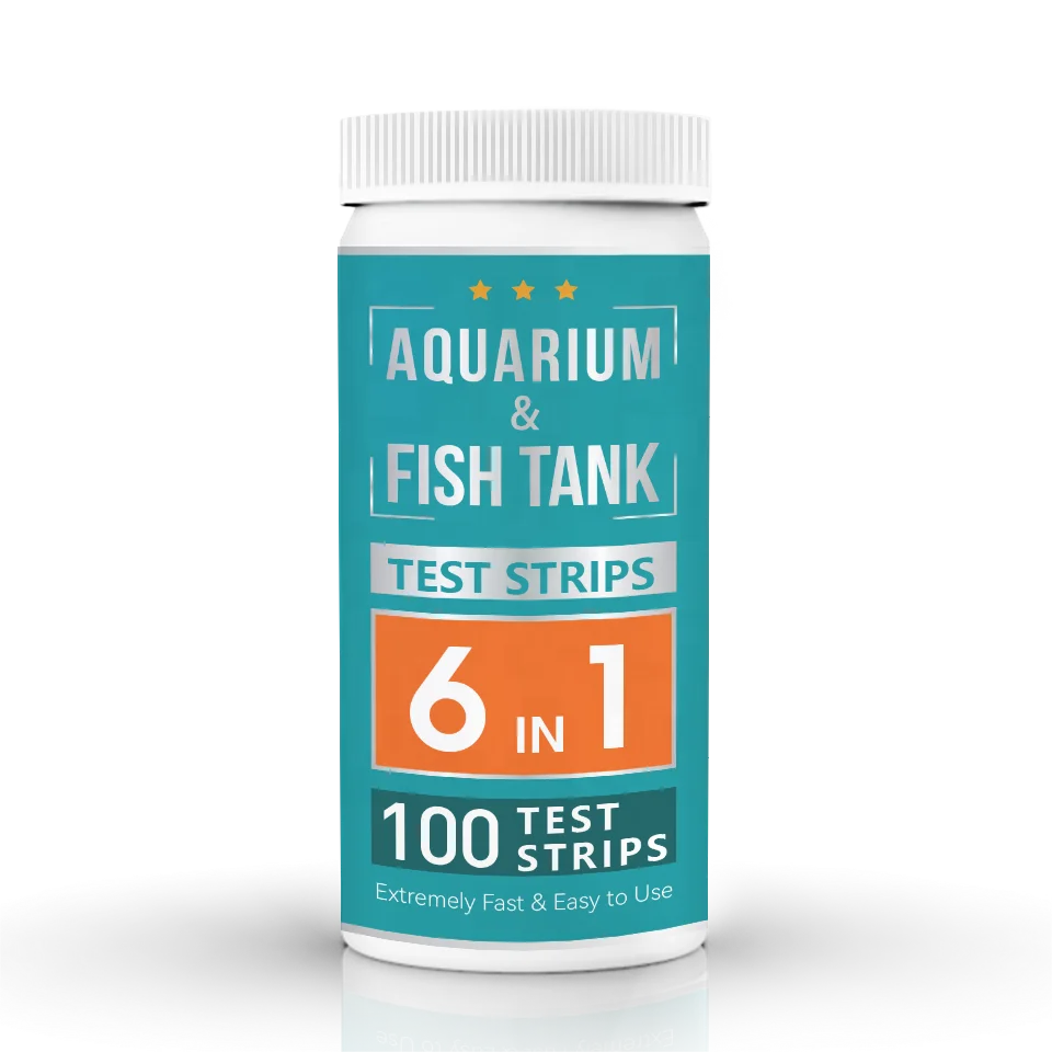 6 in 1 Aquarium Test Kit for Freshwater and Saltwater - 125 Aquarium Test Strips with Test Tube & Thermometer - Fast & Accurate