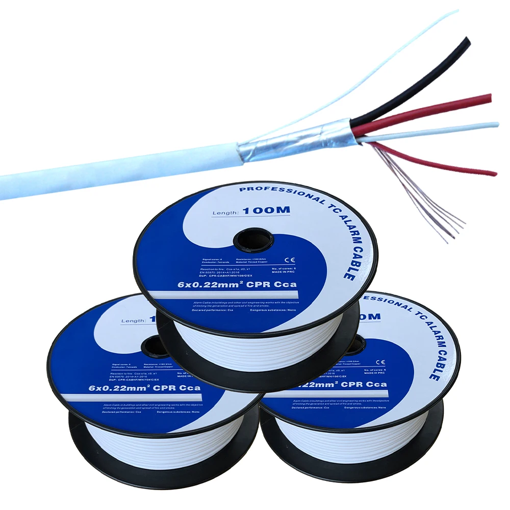 Flexible Alarm Cable with Drain Wire and Overall Aluminium/Polyester Shield 8X0, 22mm2 Security Cable