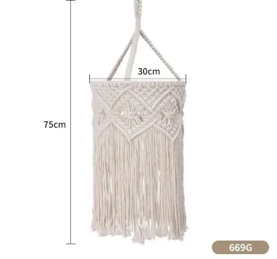 Handmade Woven lampshade Bohemian style cotton rope lampshade retro decoration homestay woven lampshade