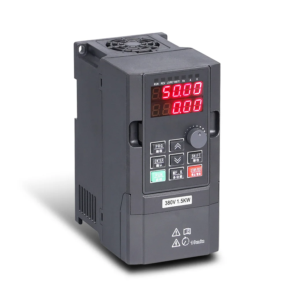 Variable Frequency Converter Drive 2Hp Single Phase 220V 3 Phase 220V 380V To 3 Phase 380V 1.5KW Frequency Inverter