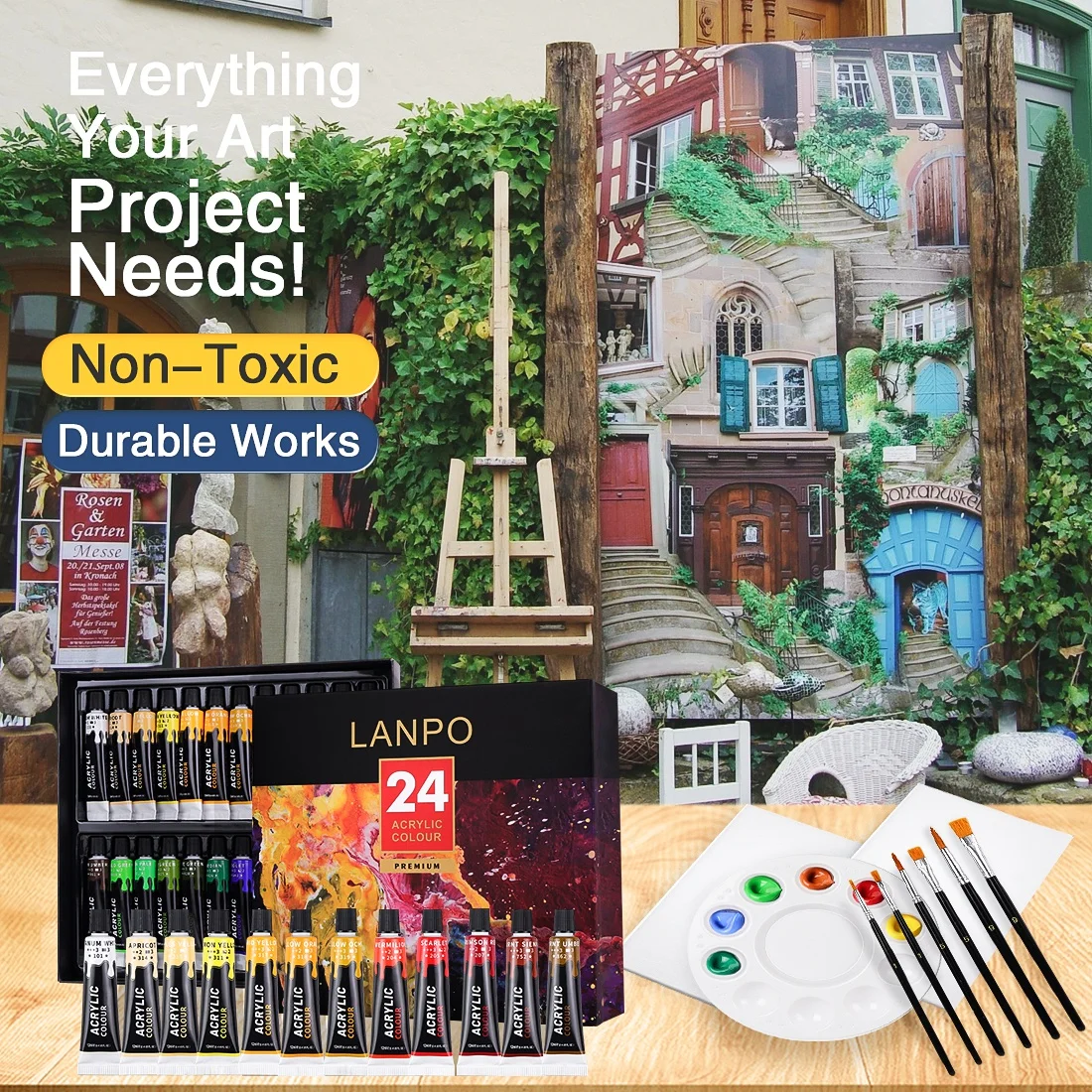 30 Years Experiences Reliable Supplier of Painting Materials Acrylic Paints Supply OEM ODM Lanpo Acrylic Paints