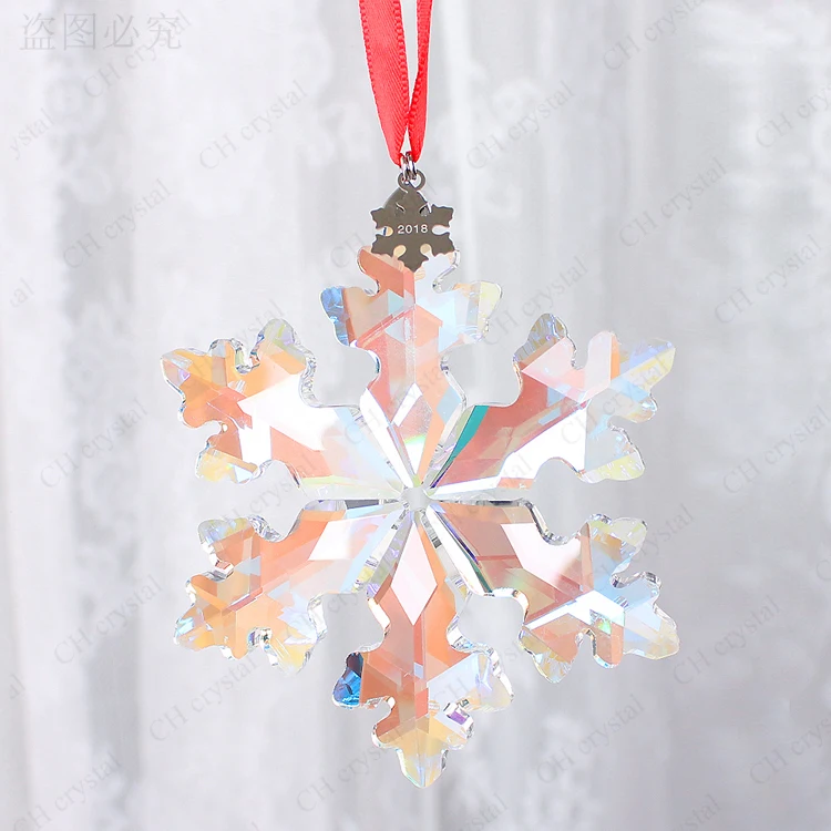 K9 Crystal Christmas Snowflake Pendant, Crystal Glass Shiny and sparkly Pendant For Home&Festive Decoration