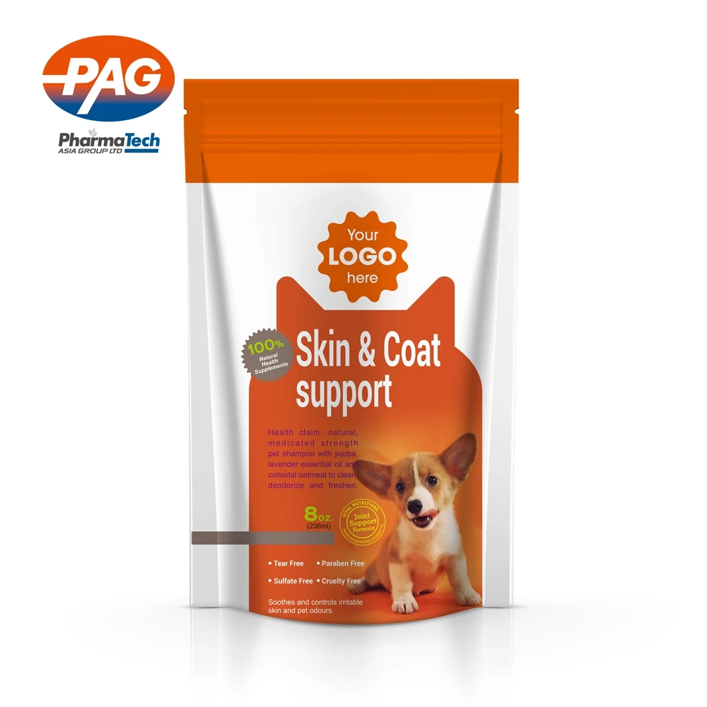 Amazon Hot Sale Senior Pet Care Products Supplement Skin & Coat Nutrition Chew Bite Treats For Dog
