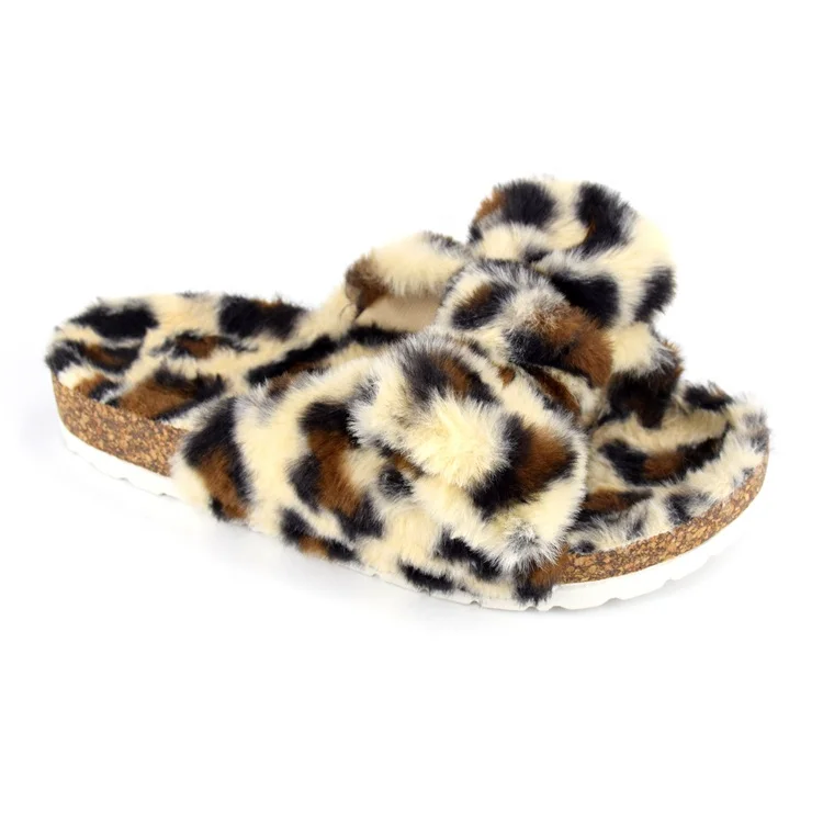 
Wholesale Plush Bow Sandals for Women Leopard Slides Slipper Cheetah Bowknot Fluffy Fur Flat Slippers Ladies Sandal Shoes OEM 
