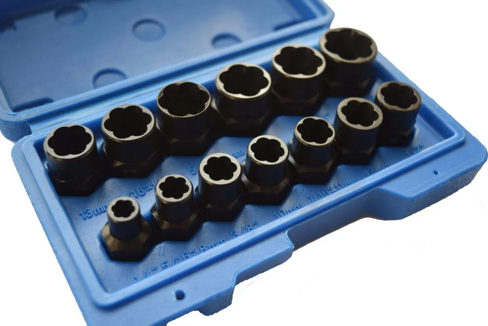 
13pcs Impact Bolt & Nut Remover twist socket tool Set Nut Extractor Socket 3/8